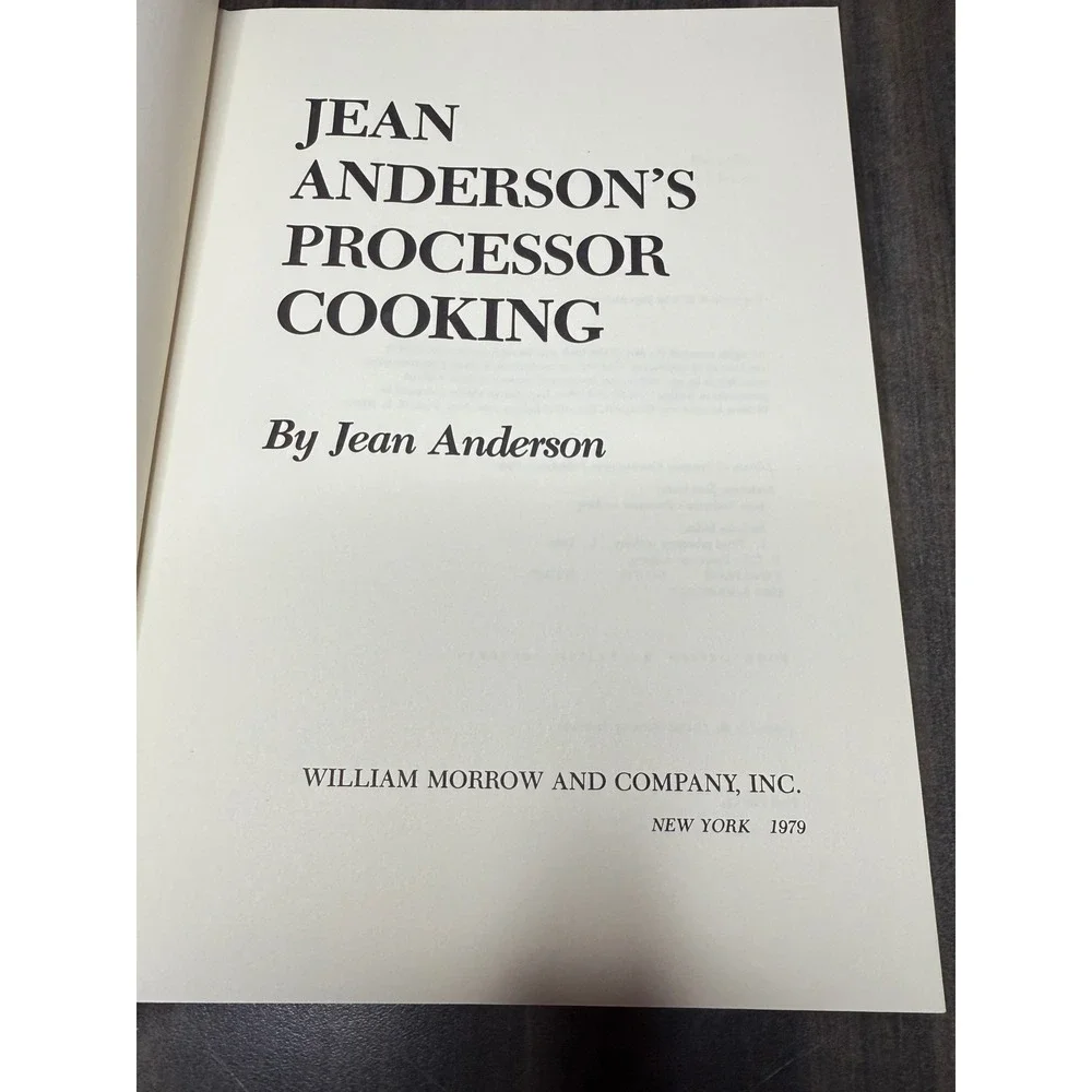 Jean Andersons Processor Cooking Cookbook‎ by Jean Anderson 1979